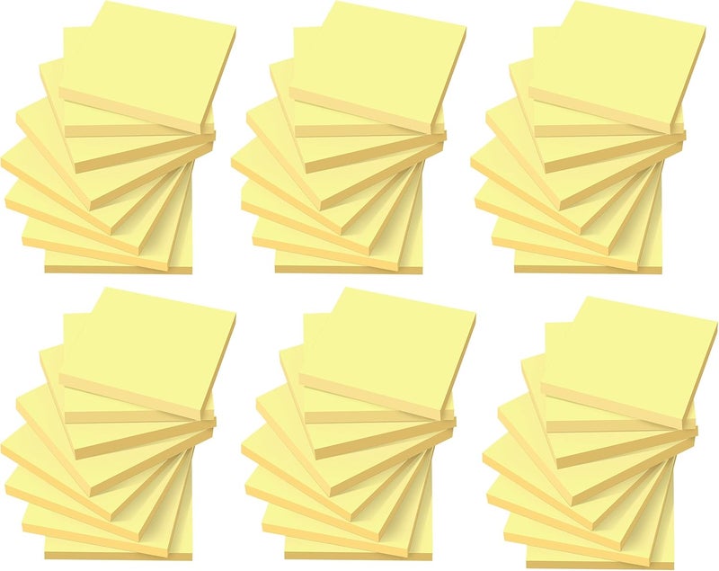 YEECOK (48 Pack) Sticky Notes 3x3 in Yellow, Clean Removal, Recyclable, Self-Stick Pads, Easy to Post for Home, Office, Notebook - Image 1